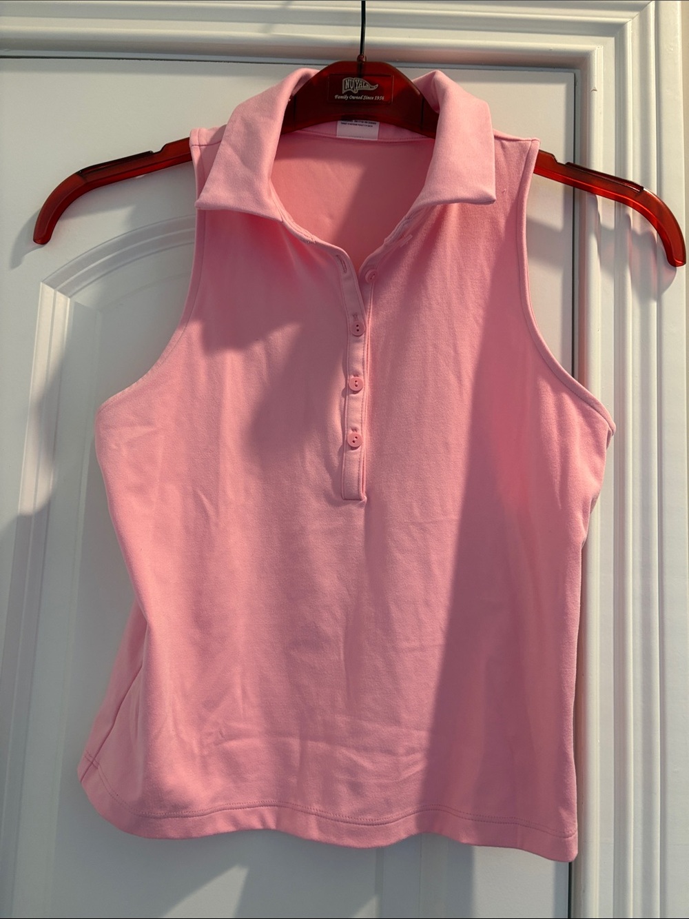 Pink Cropped Sleeveless Polo